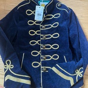 NWT Mini Boden college navy velvet jacket boys 8-9